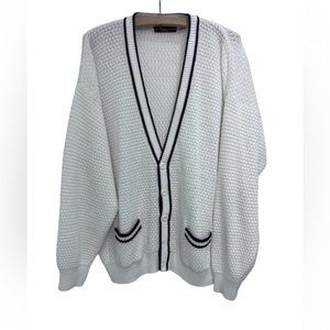 Vintage white and navy bleu over size veste size Grenadier large